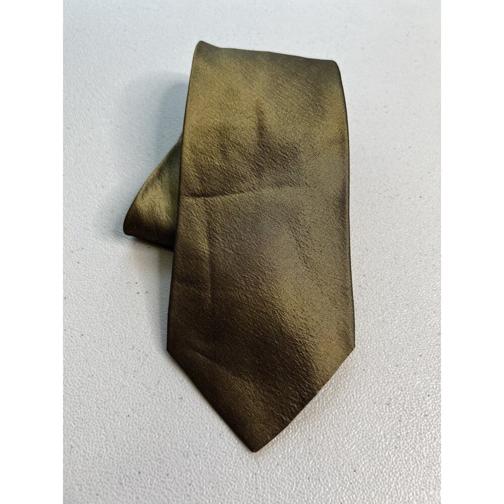 Marzotto Solid Bronze/Gold Pattern Silk Blend Made in Italy Tie NWOT T-0925